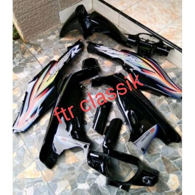 Fulset Bodi Halus Shogun NEW SHOGUN R 110 Ful Hitam Set Sticker