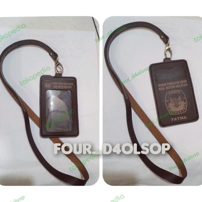 

READY gantungan id card kulit#custom logo dan nama NEW