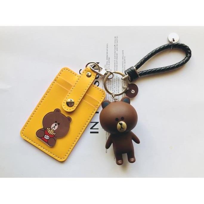 

READY ID card holder/gantungan kartu boneka bear set /lanyard/name tag NEW