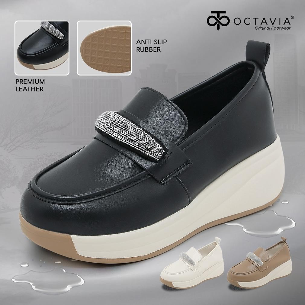 best seller [ORIGINAL] OCTAVIA Sepatu Sneakers Casual Highsole Wedges Wanita #OC-606 readyy