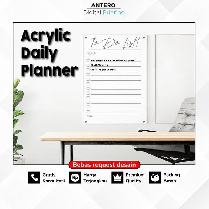 

READY To Do List Acrylic Daily Planner / Jadwal Harian Akrilik Custom NEW