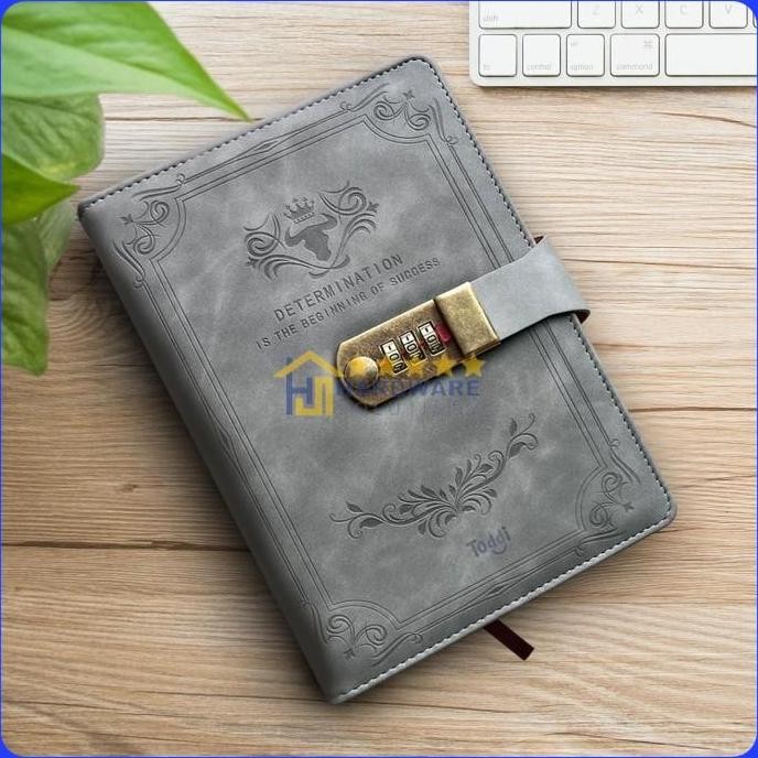 

READY Buku Catatan Harian Notebook Cover Kulit Kunci Password A5 - TD100 NEW