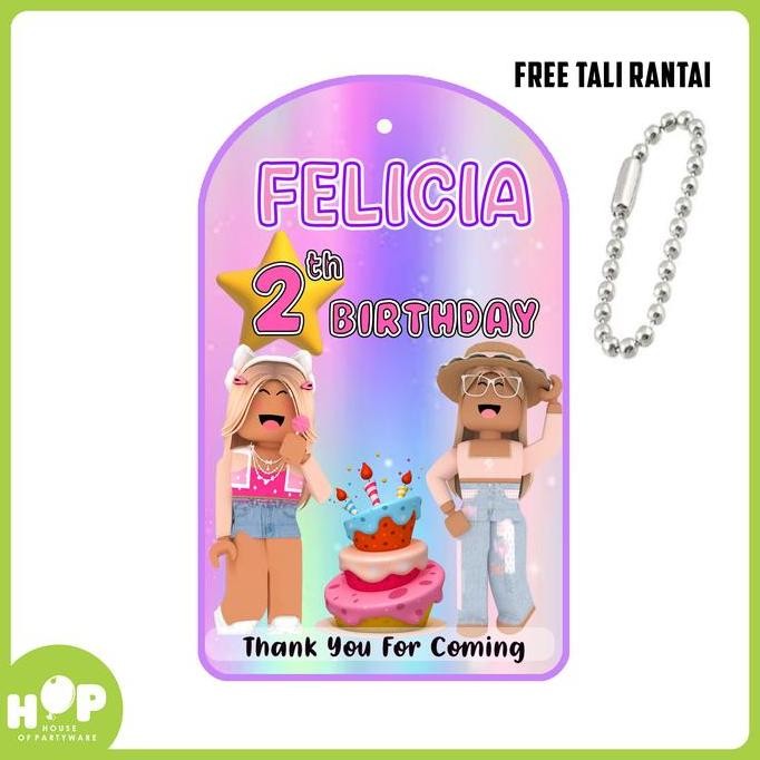 ROBLOX GIRL Cake Topper Bisa Custom Nama Umur