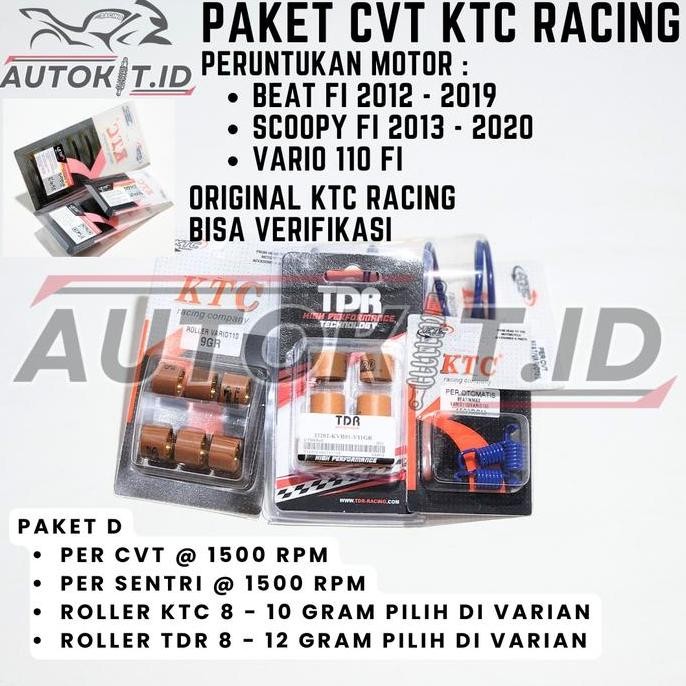 PAKET KIRIAN CVT KTC RACING VARIO 110 FI / BEAT FI (2012-2019), SCOOPY FI (2013-2020)
