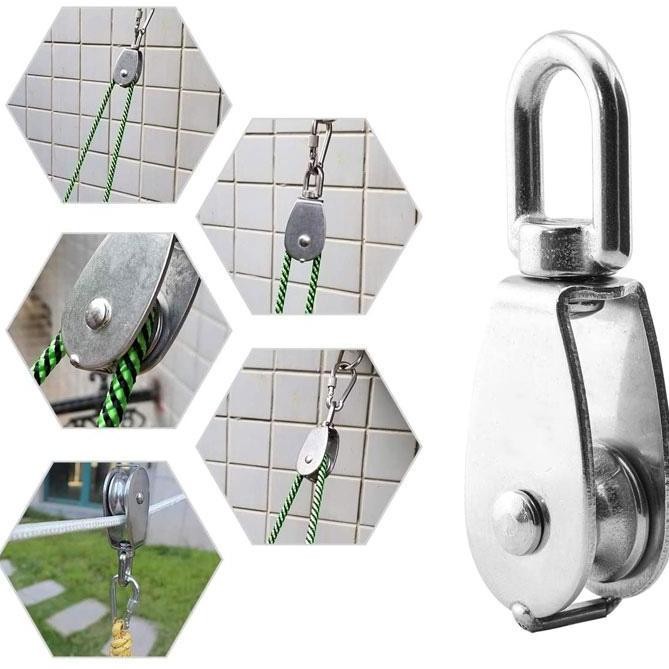 Katrol Kerekan Mini Manual Burung Timba Serbaguna Stainless Steel