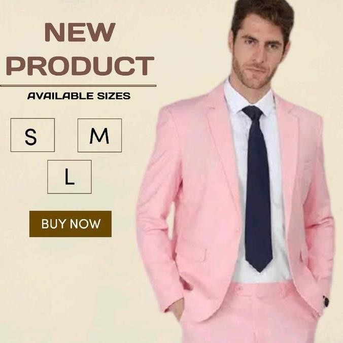 ready Blazer pria pink Jas Pria - Jas Single Button - Jas Wedding - Jas Party - Jas Prewedding - Pin