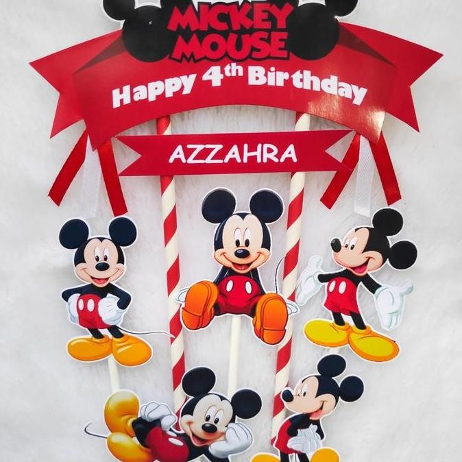 Cake Topper Mickey Mouse / Hiasan Kue Mickey Mouse / Topper Kue Mickey
