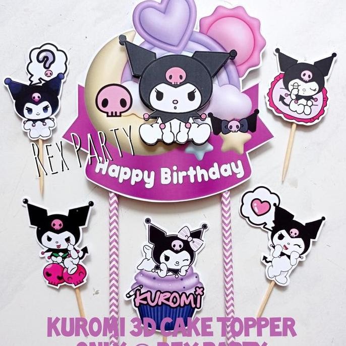 Kuromi Cake Topper/Topper 3D Kuromi/Cake Topper Kuromi/Hiasan Kue Kuromi/Kuromi/