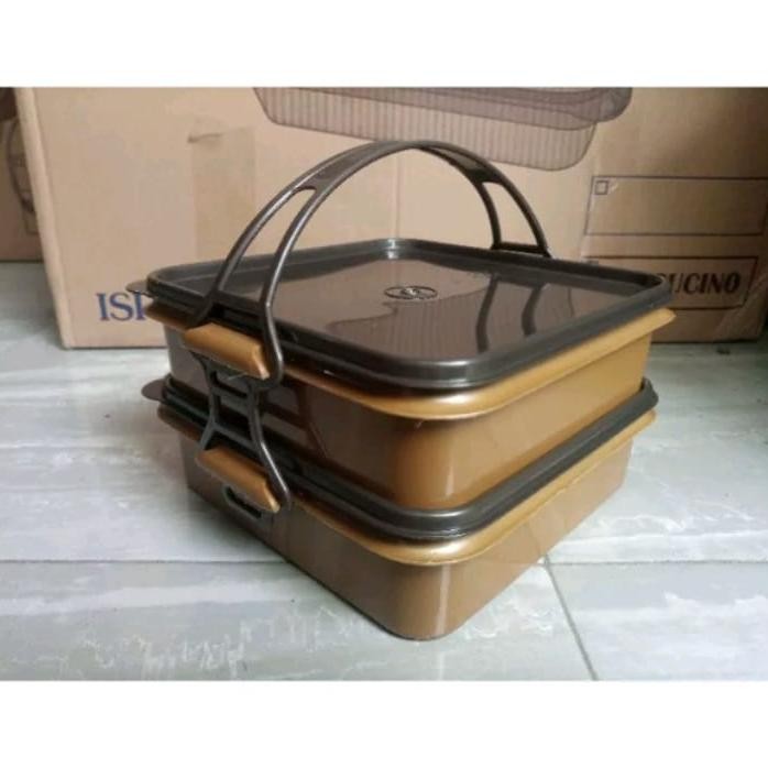 Rantang Susun 2 Kotak Virgo / Rantang Kotak Hajatan / Rantang Murah Ready