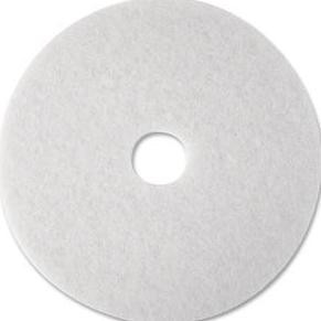 3M White Super Polish Pad 4100, 16 Inch Floor Buffing Pad