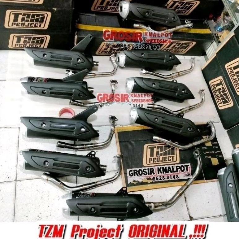 Premium TERMURAH Knalpot Racing TZM Project ORIGINAL Ful Pack FULSET PLUS Tameng Matic Yamaha MIO sp