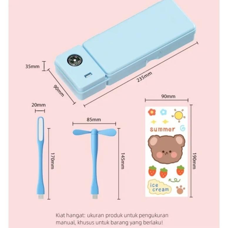 

Best Seller 3 In 1 Kotak Pensil Multifungsi Kotak Alat Tulis Stationery Case Kotak Pensil Kipas Angin Lampu Meja Kecil Kotak Penyimpanan Perlengkapan Belajar Best Seller