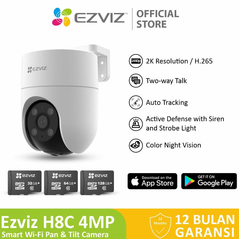 NEW Ezviz H8c Pro 4MP 2K+  Smart IP Camera CCTV Outdoor w/SD Card 64/128/256GB [terbaik][terlaris]