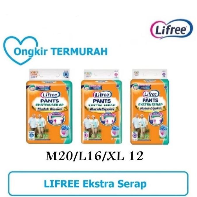 Lifree Extra Serap M20/L16/XL16 | Lifree Popok Celana Extra Serap