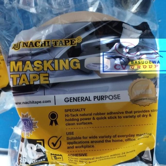 

Nachi Lakban Isolasi Kertas Masking Tape 48 Mm / 2 Inchi X 20 Yard