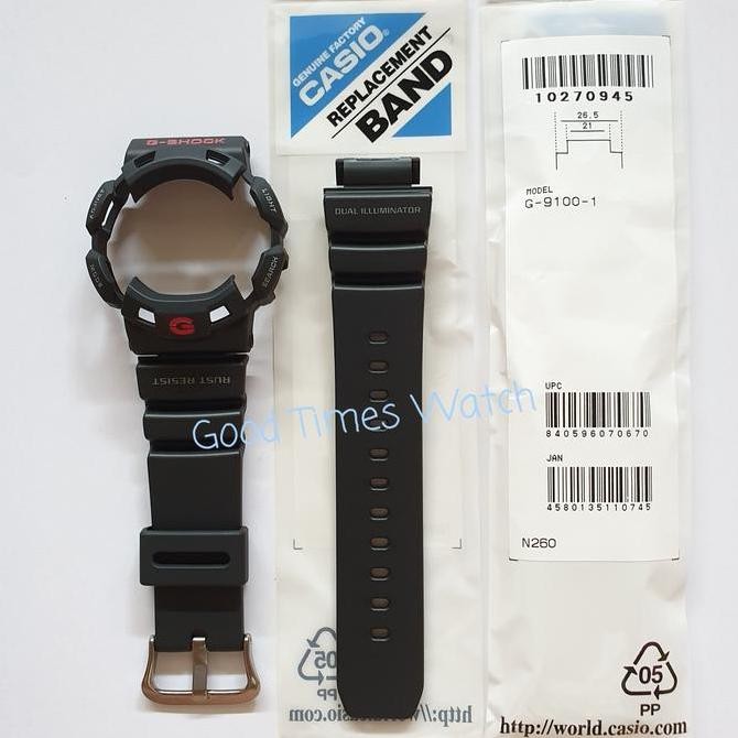 PAKET STRAP BEZEL G-SHOCK G-9100-1 G 9100 Casio Original