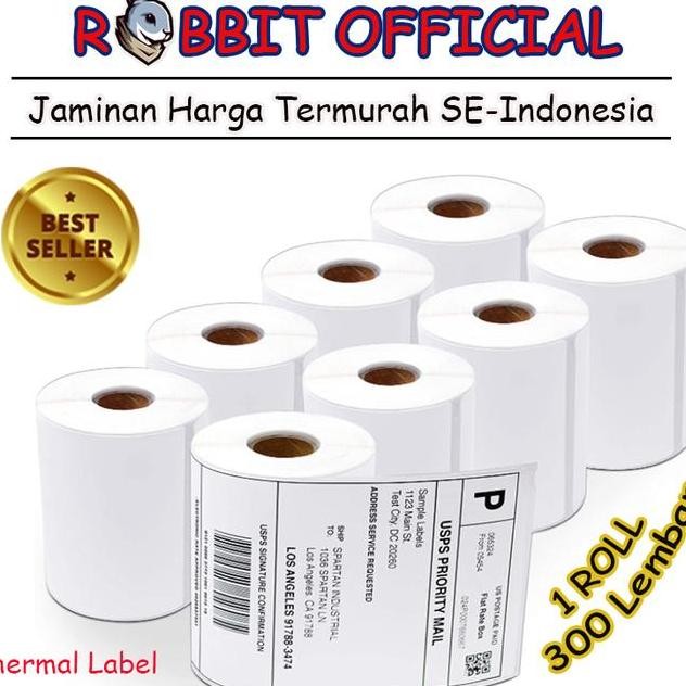 

Stiker Label Barcode Thermal 78X100 Mm Label Pengiriman Isi 300 Pcs