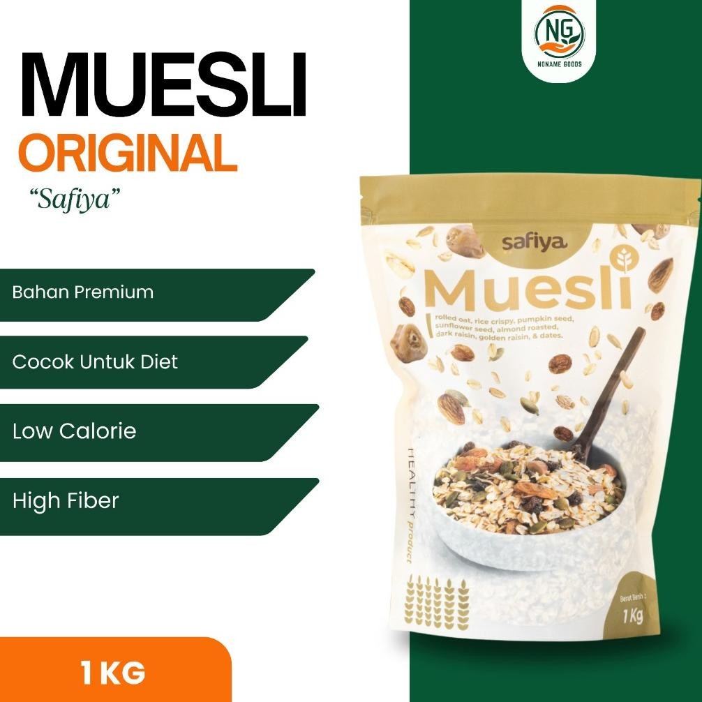 

MUESLI SAFIYA 1 KG DRIED FRUIT AND SEED SEREAL SEHAT