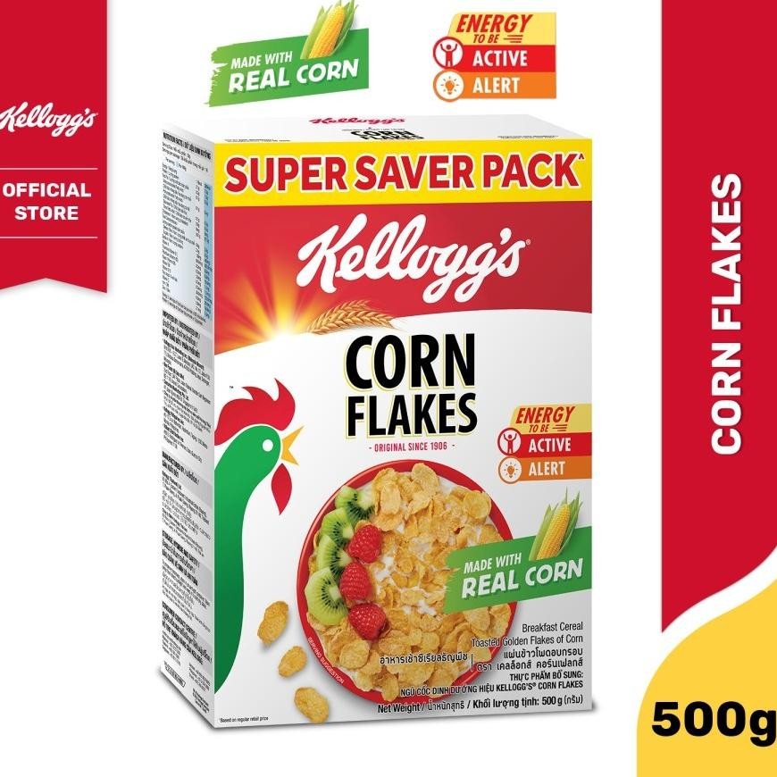 

Kelloggs Corn Flakes Cereal 500g Jagung Emas Renyah