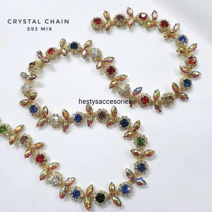 RENDA KRISTAL H2 SWAROVSKI GRADE A /PAYET RANGKAI /14 mm