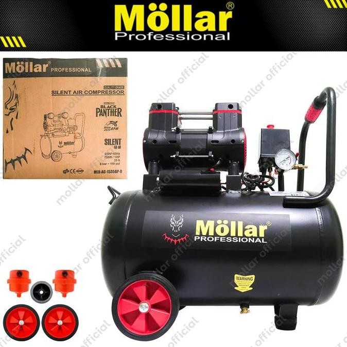 TERBARU - MOLLAR AC1525BP-R Kompresor Angin SILENT 1 HP 25 Liter