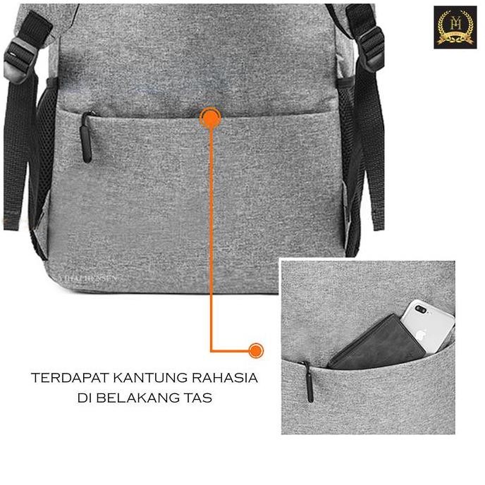 

Spesial Tas Ransel Pria Wanita Smp Sma Bahan Canvas Saku Rahasia Belakang Yh1036 Kanvas Backpack