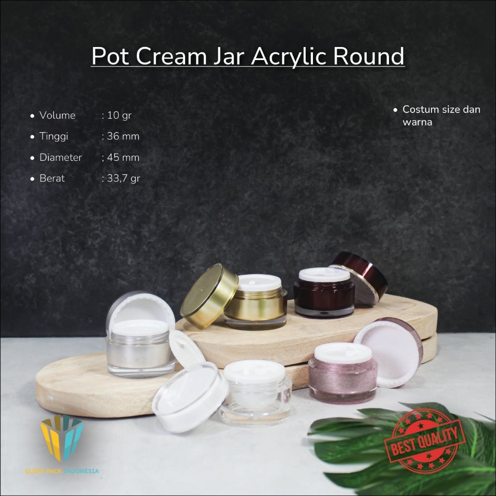 Acrylic Pot Jar 10gr Round | Pot Cream 10gr