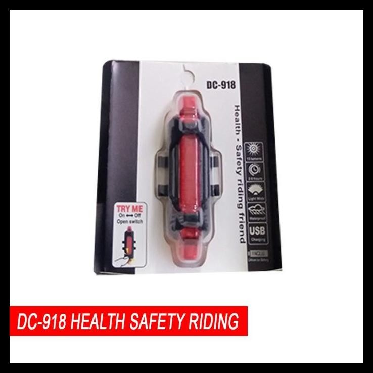 GRATIS ONGKIR LAMPU BELAKANG SEPEDA RECHARGABLE WATERPROOF LED DC918
