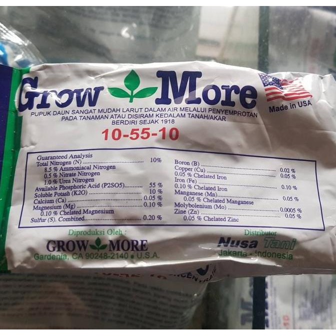 Pupuk Growmore 10-55-10 100 Gr Untuk Buah Dan Bunga