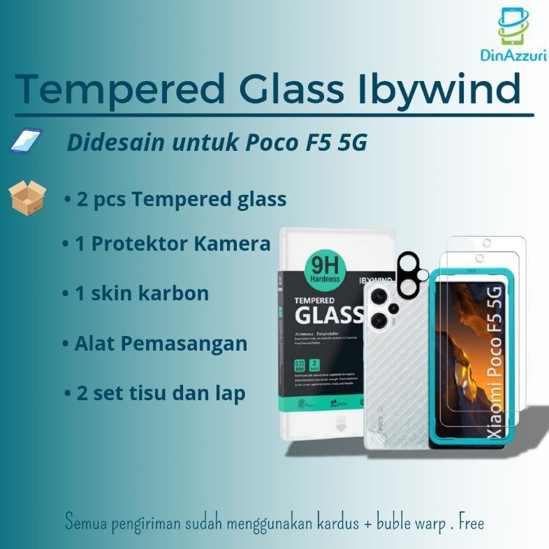 TERLARIS!! Tempered Glass Poco F5 merk Ibywind Berkualitas
