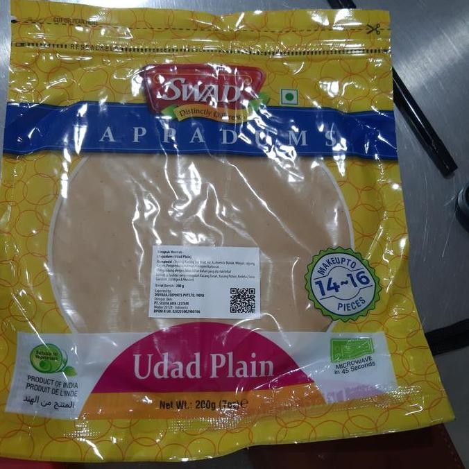 

siap kirim] swad papadums udad plain 200gm