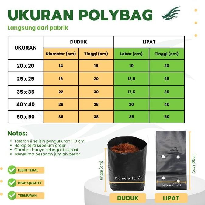 Promo Polybag tanaman tebal 40x40 cm isi 500pcs Polibag 40 x 40 isi 100 250 500 lembar untuk tanaman