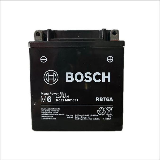 Aki Motor Rbt6A Gm5Z Bosch Mio Smile Sporty Crypto Sigma Vega Jupiter Astrea Grand Supra 100 Series 
