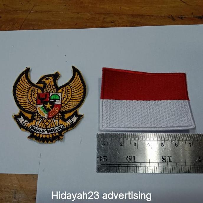 

Produk Unggulan] patch bordir emblem garuda satu set bendera merah putih bordir