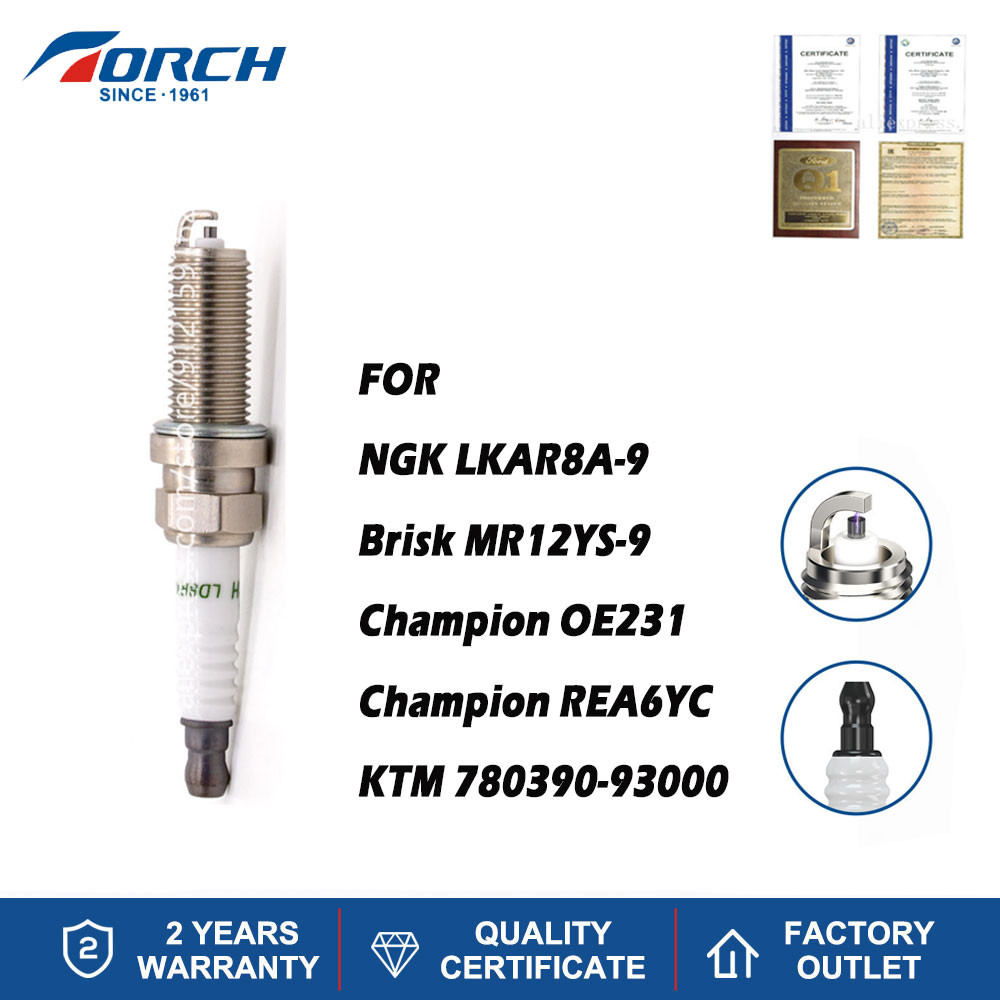 China Original Spark Plugs TORCH LD8RTA-9 Replace Candle Brisk MR12YS-9 Champion OE231 KTM 780390-93