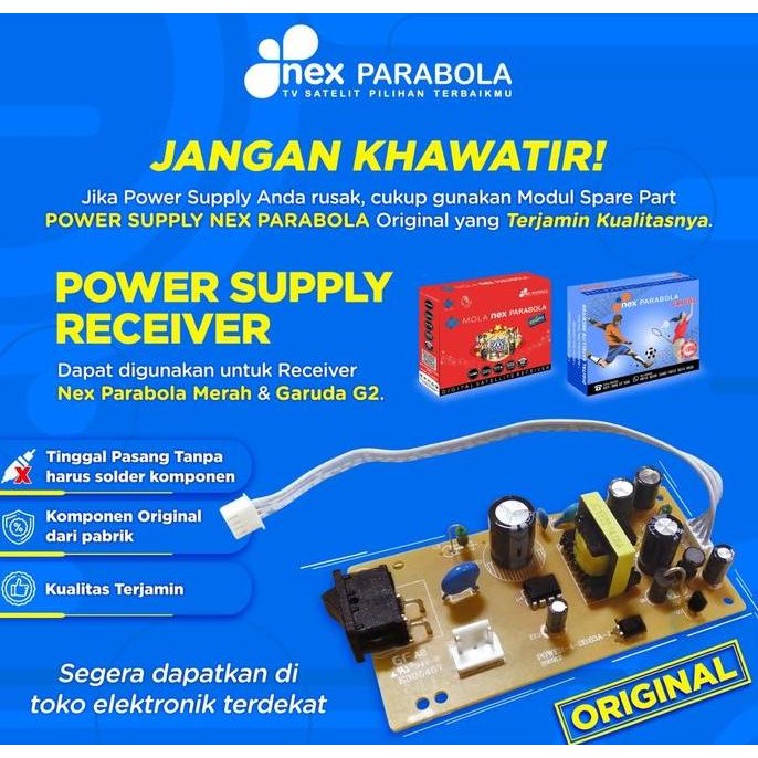 Terlaris Power Supplay Psu Receiver Nex Parabola Merah/Nex Garuda G2 Asli Ori
