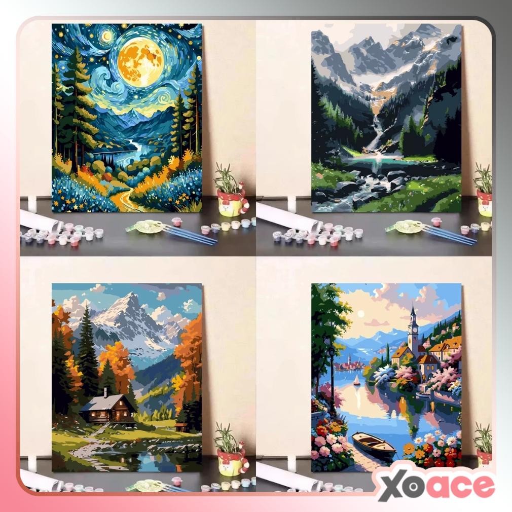 

30x40 FRAMED DIY Paint By Number Kit Digital Painting By Numbers Kanvas Melukis Scenery