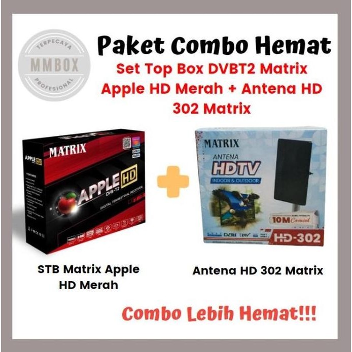 Terlaris Antena Tv Digital + Set Top Box Matrix Apple