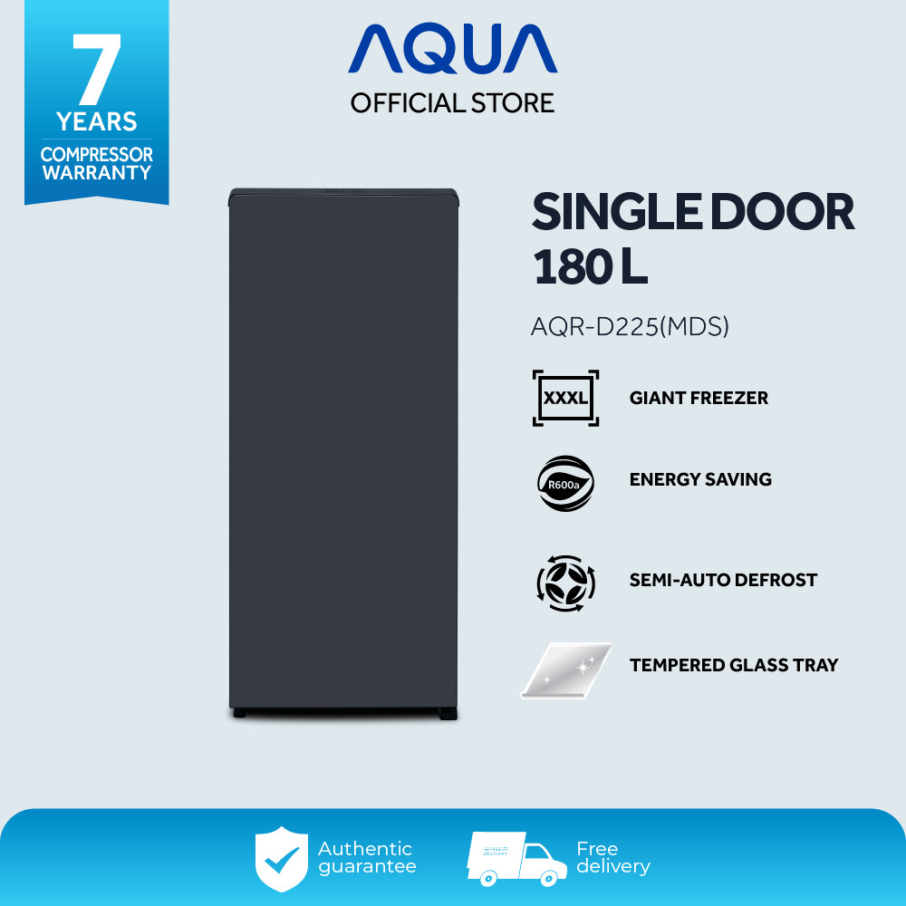 AQUA Elektronik AQR-D225(MDS), New 1D, PCM, Direct Cooling, 180L, R600a - Dark Silver