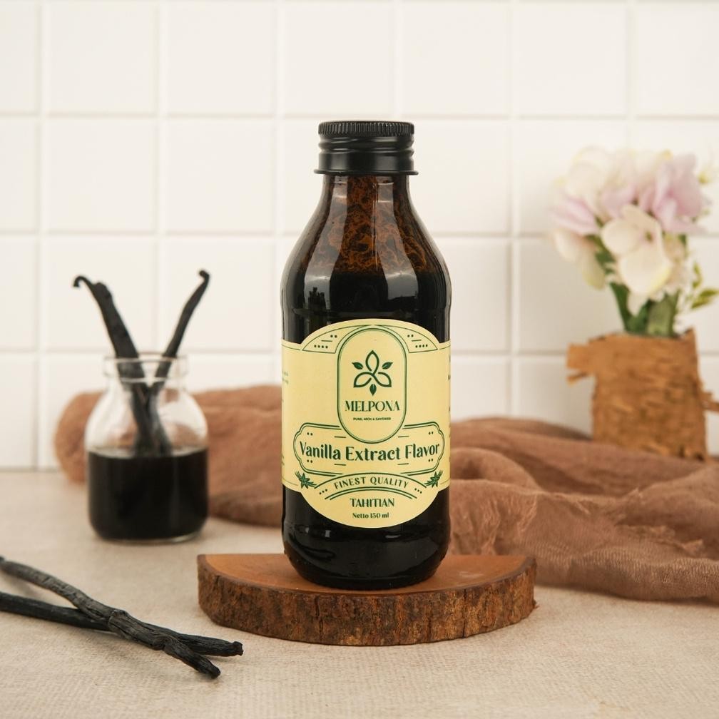 

Melpona Vanilla Extract Flavor Tahitian Ekstrak Vanili Halal Certified Non Alcohol No Alkohol 60 ml 60ml