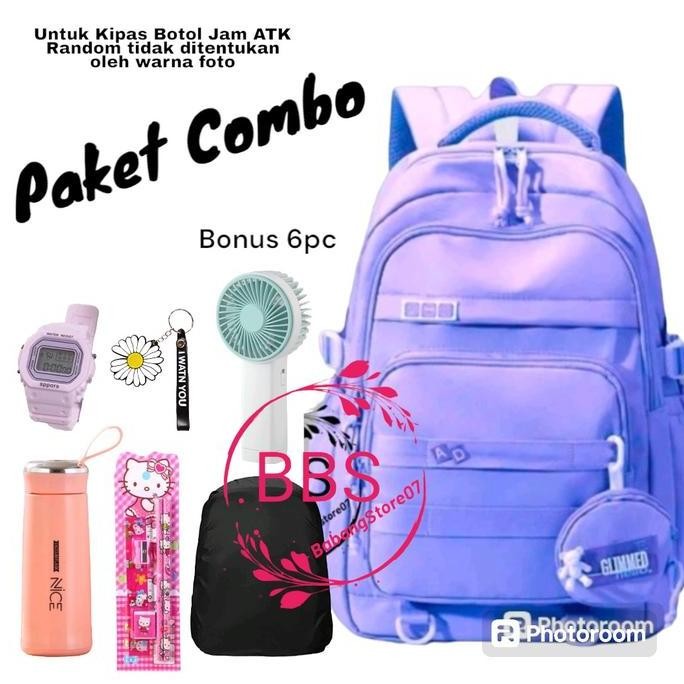 

Miliki Tas Sekolah Anak Perempuan Banyak Bonus Paket Combo Ransel Backpack Wanita Sd Smp Tas Punggung Fashion Bags Polos Bunga