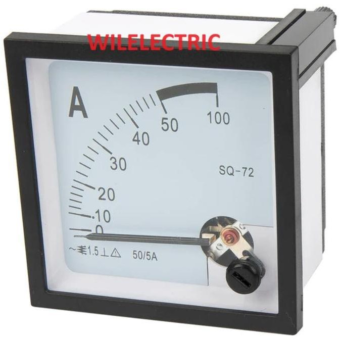 Promo PANEL ampermeter amper meter analog jarum 72x72 72 x 72 via CT COD