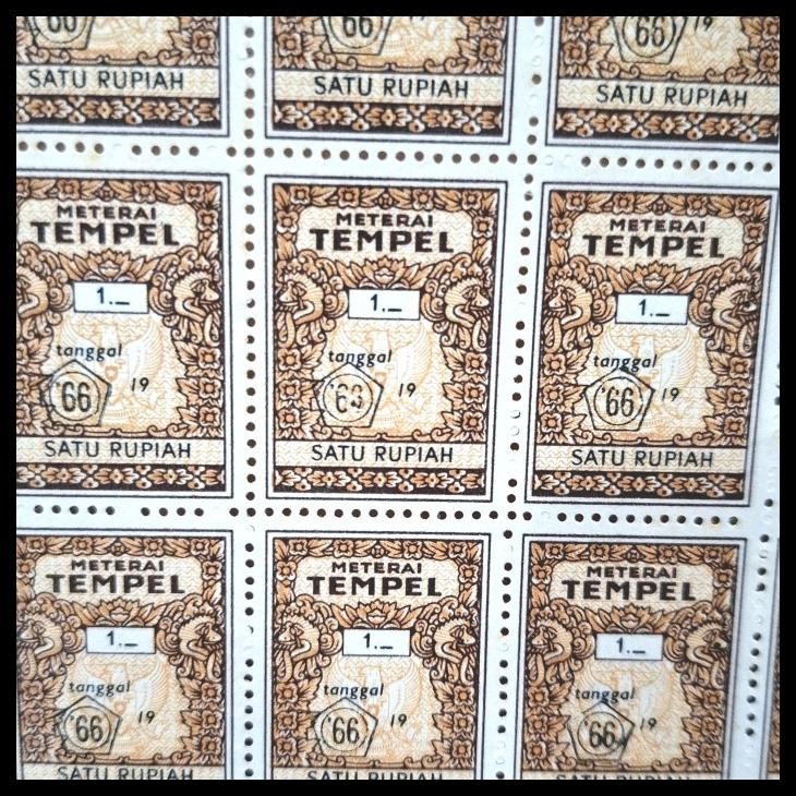 

HOT DEAL PRANGKO METERA* LAMA. 1 RUPIAH DENGAN C.T. '66 (1966) FULLSHEET 100 KEPING (10X10) !!!!!!