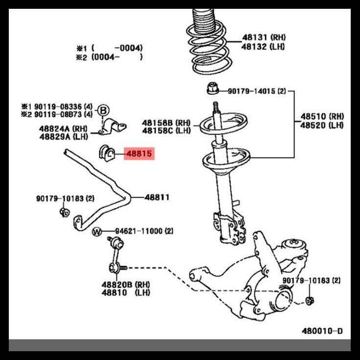 TERBARU BUSH STABILIZER ORI TOYOTA 48815-30GOX CROWN 1999-2003