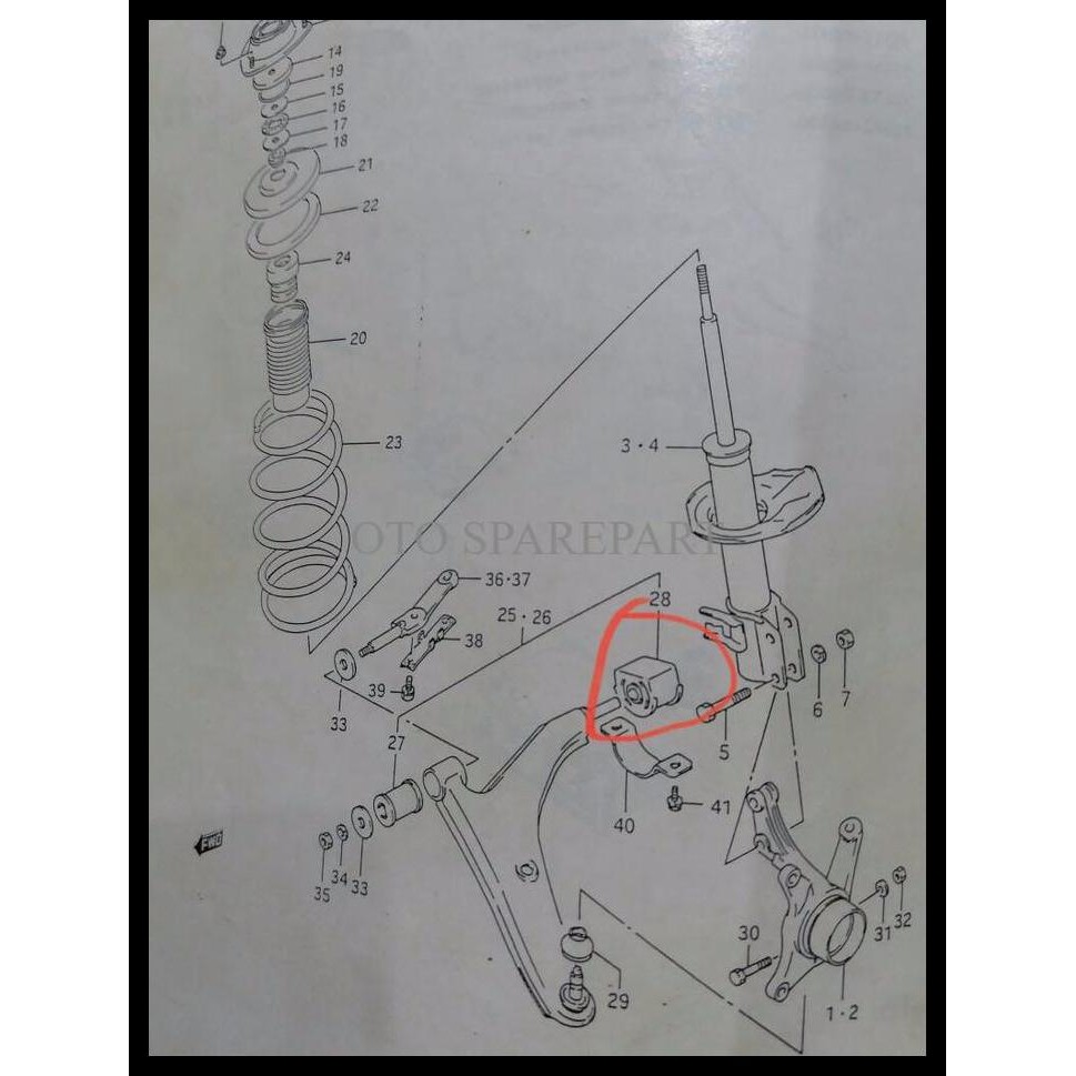 GRATIS ONGKIR BUSHING LOWER ARM DEPAN ESTEEM / BOSH SAYAP DEPAN ESTEEM 