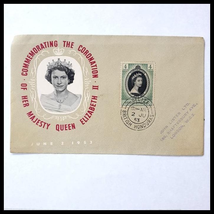 

TERMURAH PRANGKO CORONATION QUEEN ELIZABETH II 1953. FDC DARI BRITISH HONDURAS !!!!!!