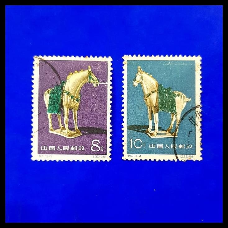 

GRATIS ONGKIR PRANGKO CHINA 1961. S46. POTTERY OF TANG DYNASTY - TAN SAN CAI. HORSE !!