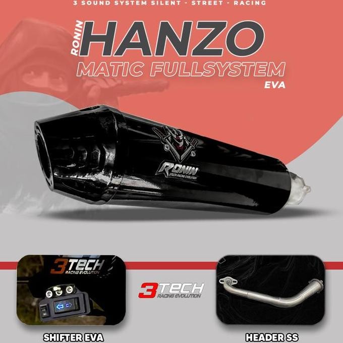 Motor Matic 150cc - 160cc Knalpot 3 Suara 3tech Ronin HANZO Orinal DAN Bergaransi Resmi Fullsystem V