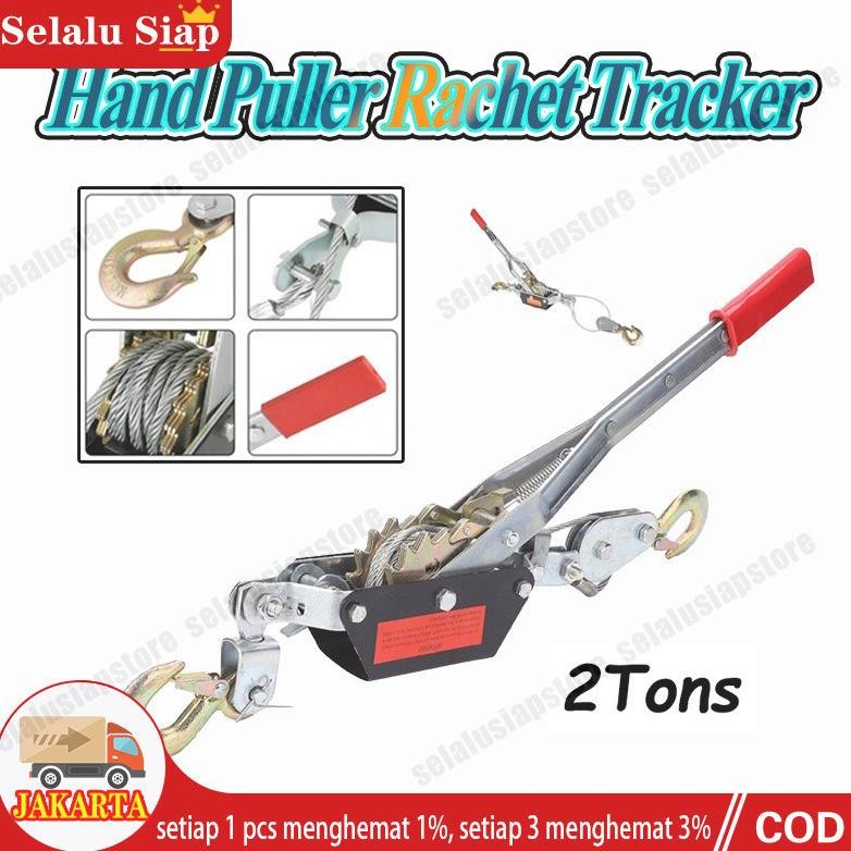 Hand Puller Rachet Tracker / Hand Takel - Kapasitas 2 Ton 4Ton- Katrol Sling - Hand Winch Offroad - 