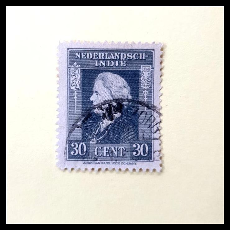 

TERMURAH PRANGKO NED INDIE RATU WILHELMINA 1948. 30 CENT. CAP POS, BUITENZORG !!!